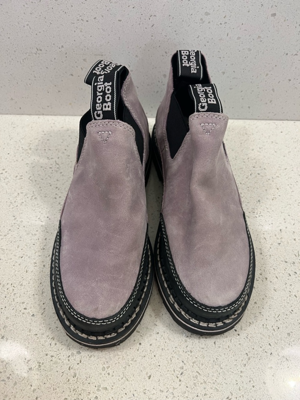 Georgia Boot Black and Lilac Grey Slip on Romeos - Picture 3 of 5